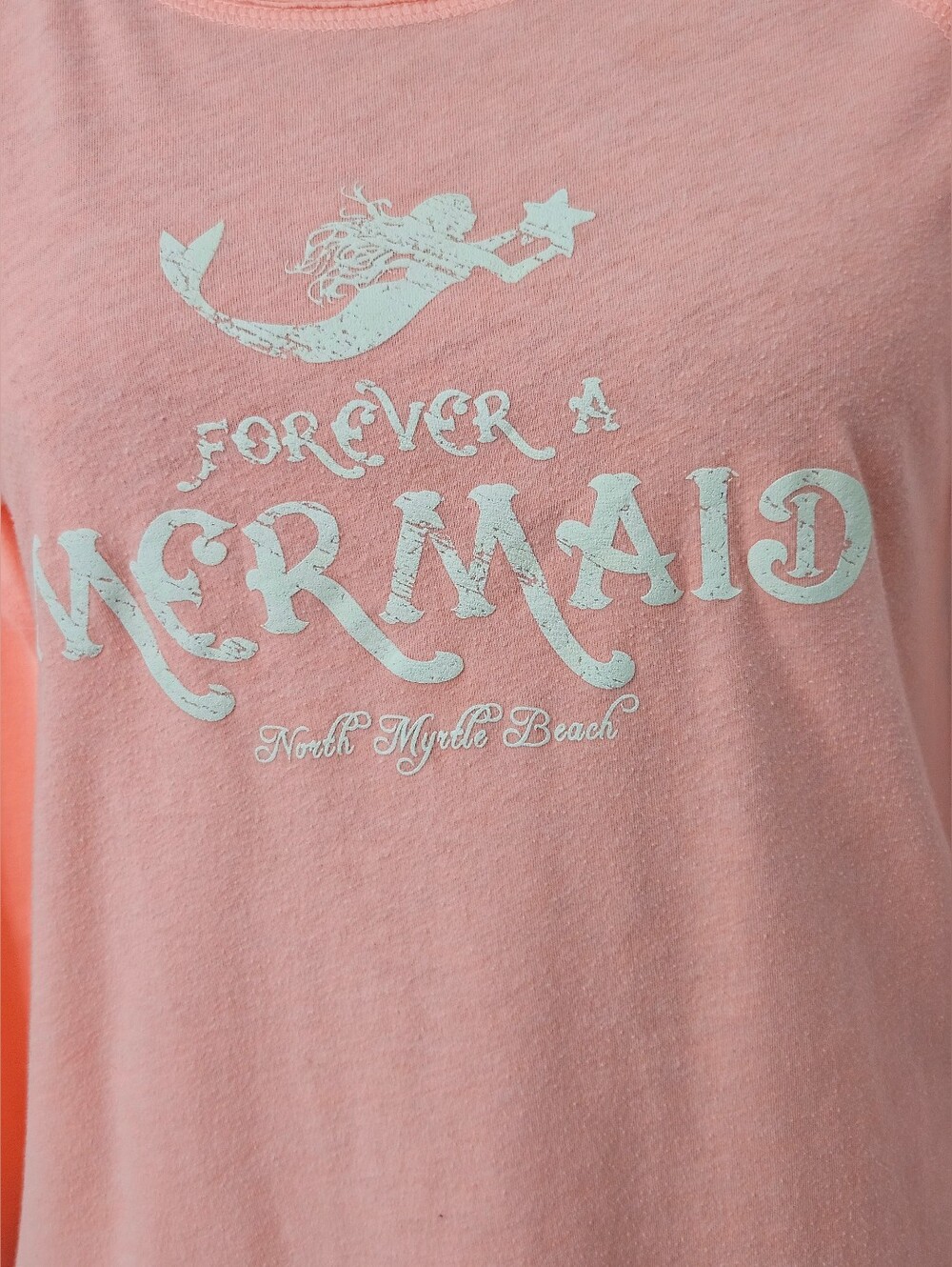 Kavio Coral Pink Women's Tee with Whimsical Mermaid Logo